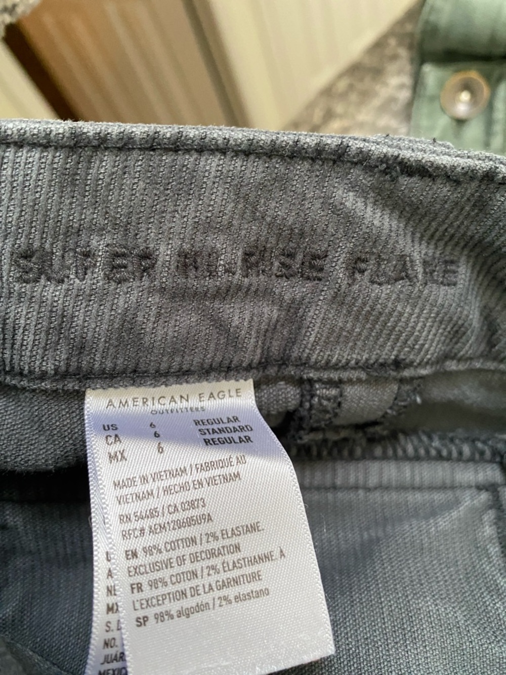 American Eagle Outfitters Dark Gray Boot Cut Corduroy Pants - Picture 10 of 11